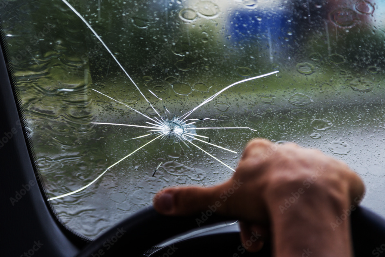 Weather damaged windshield